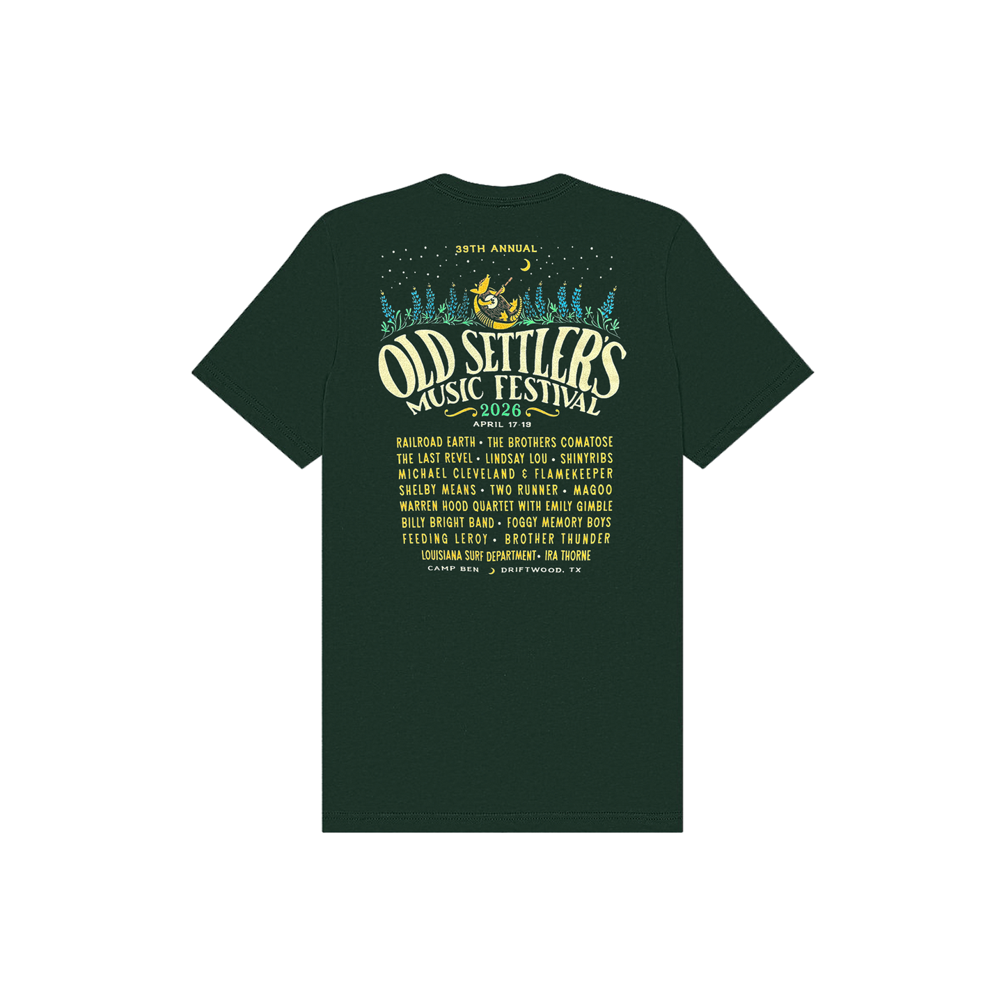 Old Settler's Music Festival Date Back Tee Green (Youth)