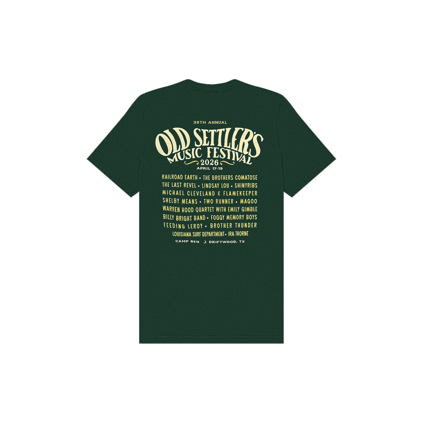 Old Settler’s Music Festival 2026 Green T-Shirt (Youth)