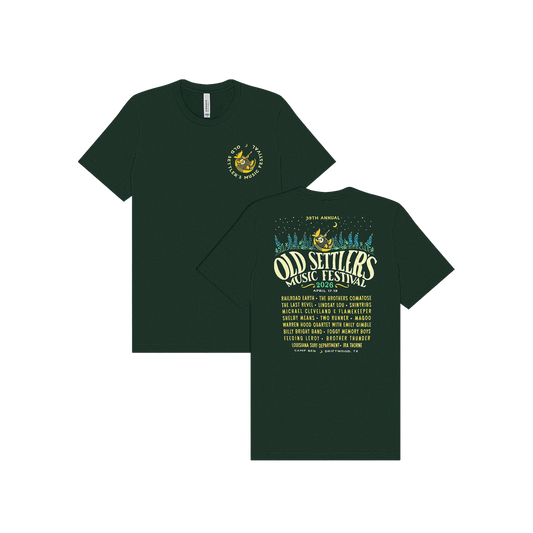 Old Settler's Music Festival Date Back Tee Green (Youth)